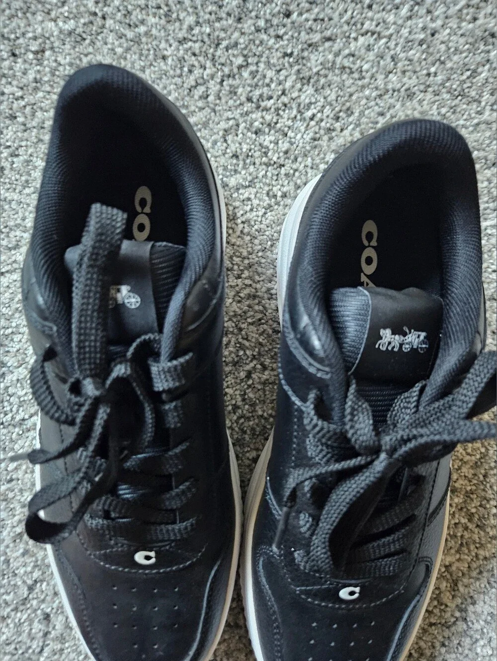 Coach Black and White Platform Sneakers Size 8